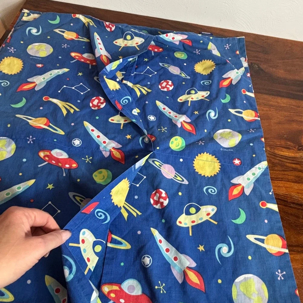 Wildkin Olive Kids Space‎ Rocket UFO Planets Blue Nap Pillowcase Envelope